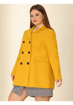 NOTCHED LAPEL DOUBLE BREASTED COAT