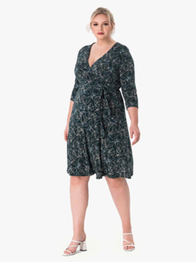 Perfect Wrap Dress, PETIOLE PONDEROSA PINE / Forest Green, hi-res image number null