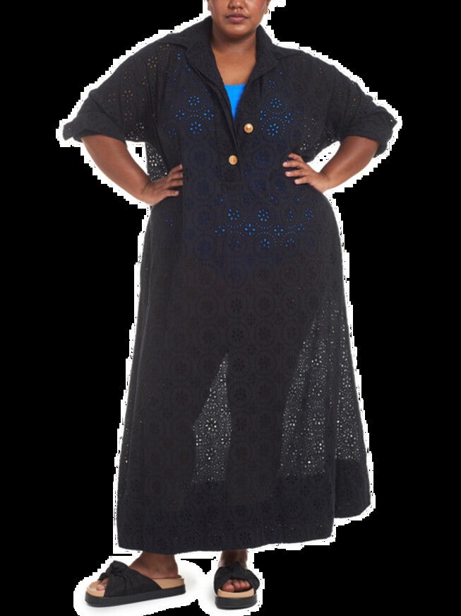 Eyelet Maxi Dress (Dia exclusive), BLACK / Black, hi-res image number 0