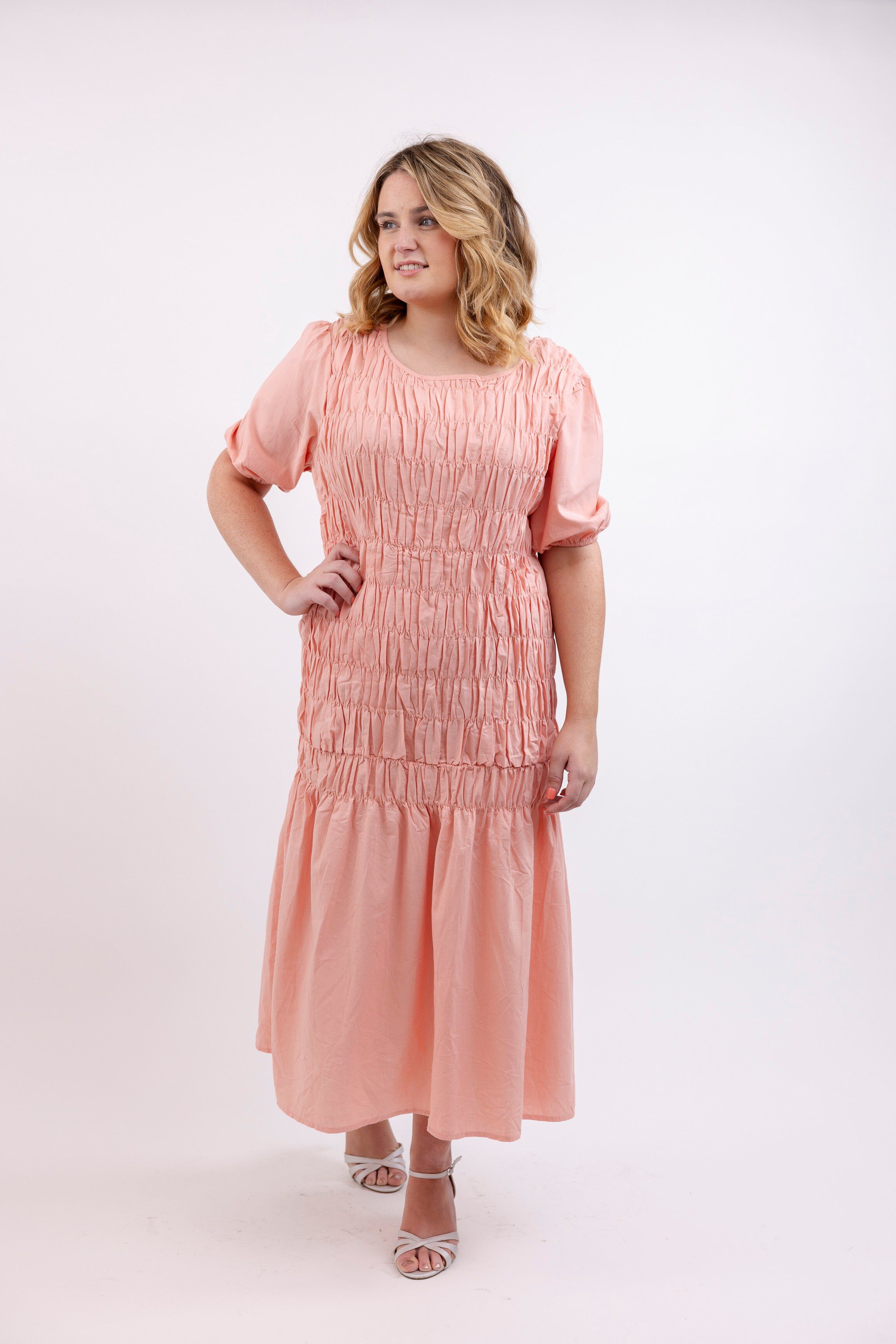 Blush Cotton Blend Woven Midi Dress, , alternate image number 5