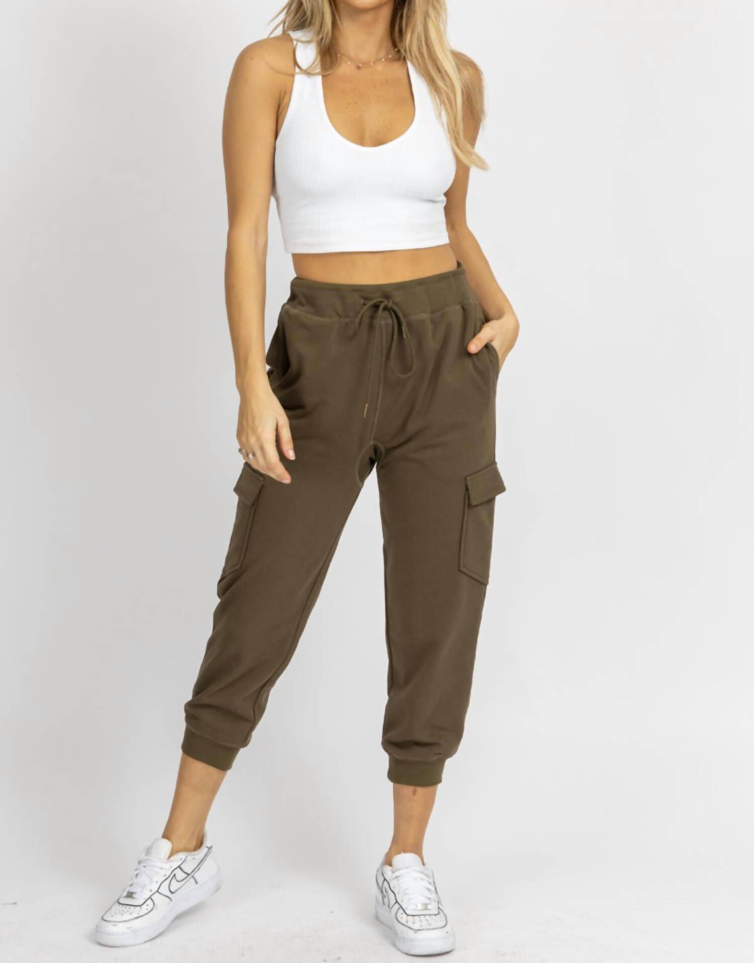 Cargo Relaxed Joggers, Olive / Olive Green, alternate image number 1