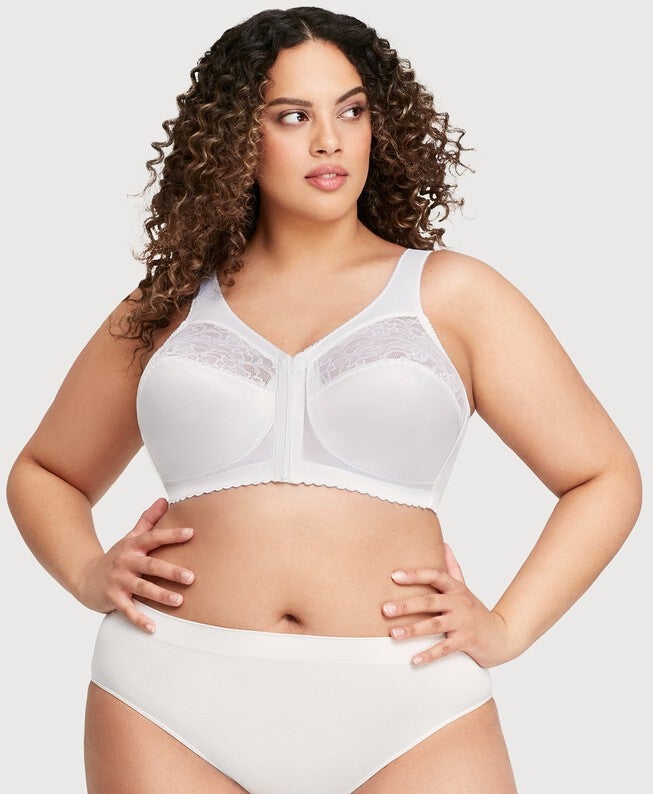 MagicLift Front-Closure Support Bra, White / White, alternate image number 2