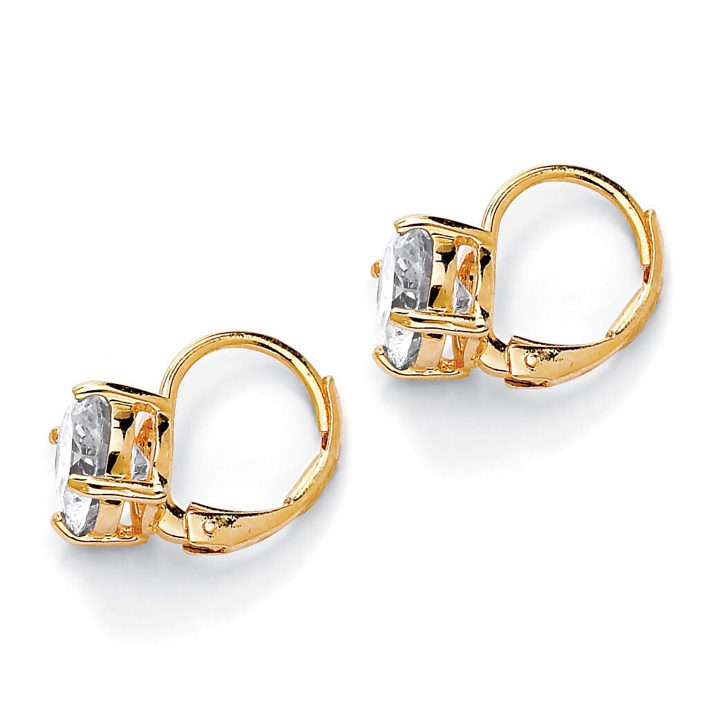 4 TCW Round CZ Stud Earrings Yellow Gold-Plated, , alternate image number 5