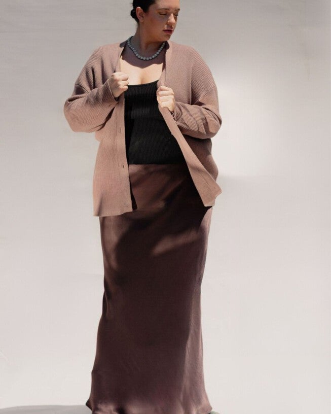 Eudora Maxi Bias Skirt in Brown, , alternate image number null