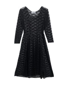 Sheer Lace Mesh Dress- Black