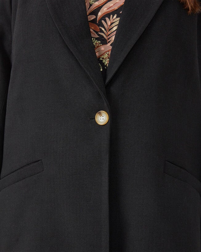Long Line Coat, BLACK / Black, alternate image number 2