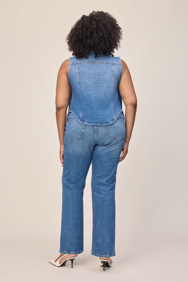 JNB PLUS - DENIM VEST | VARSITY BLUES, VARSITY BLUES / Dark Wash, alternate image number null