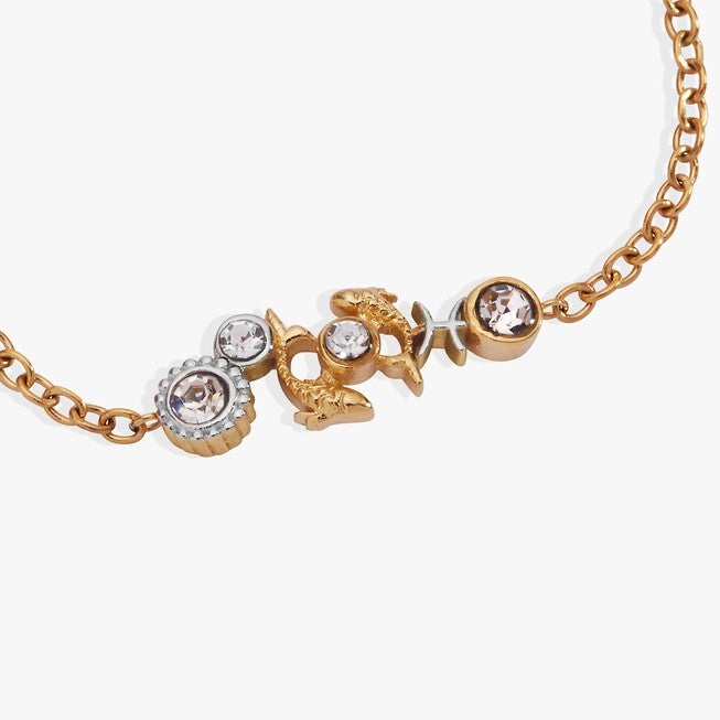 Pisces Symbol Inline Bracelet, Two tone / Gold, alternate image number 2