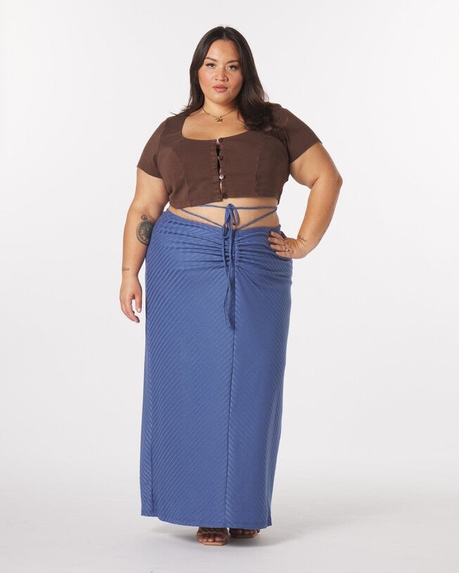 Luna Maxi Skirt, Frost / Dusty Blue, alternate image number 2