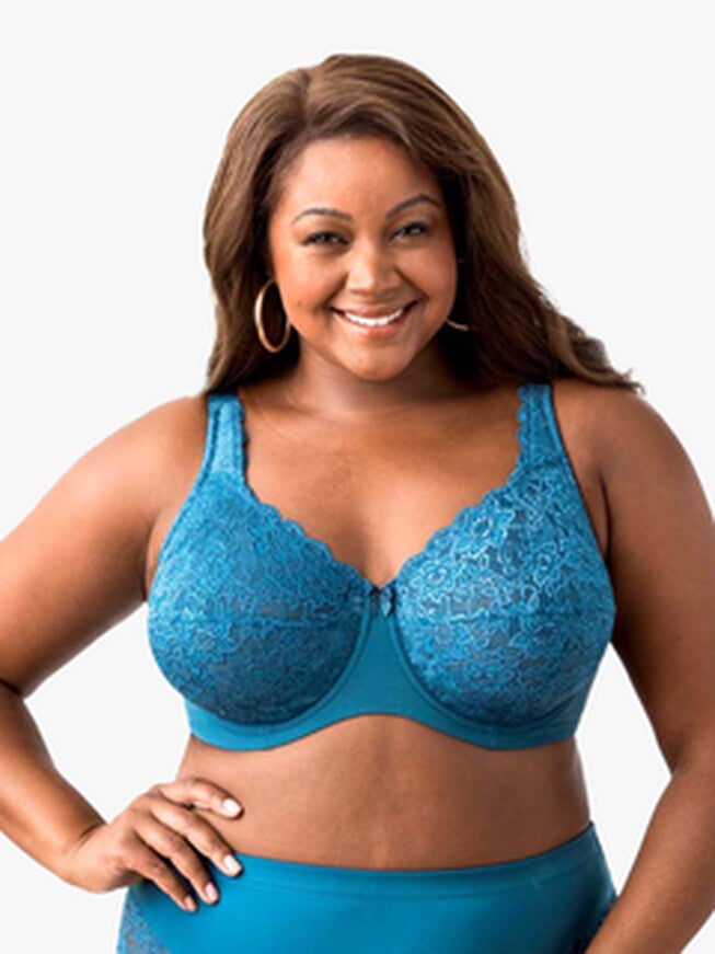 Full Cup Lace Underwire Bra, Teal / Teal, hi-res image number 0