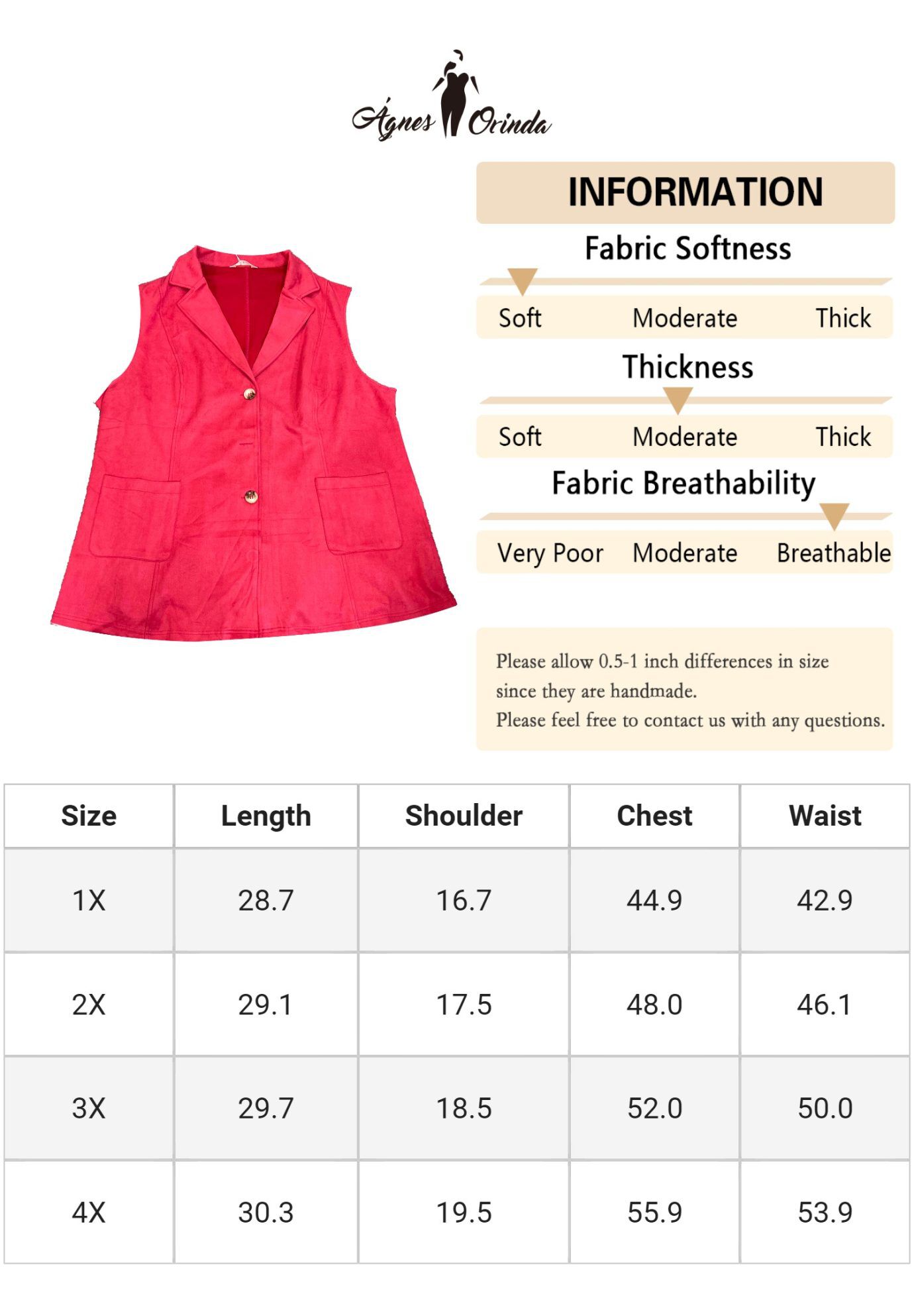 Lapel Suede Utility Vest, Red / Red, alternate image number 4