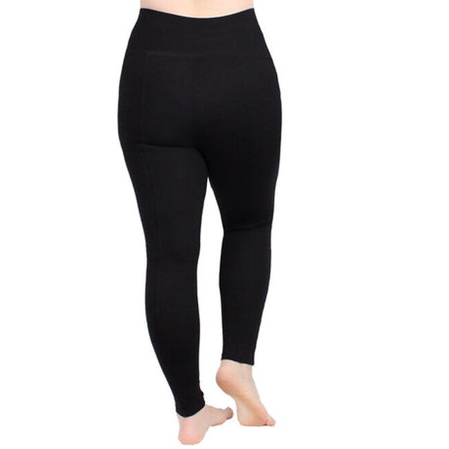 High Waist Ponte Legging, Black / Black, alternate image number 2