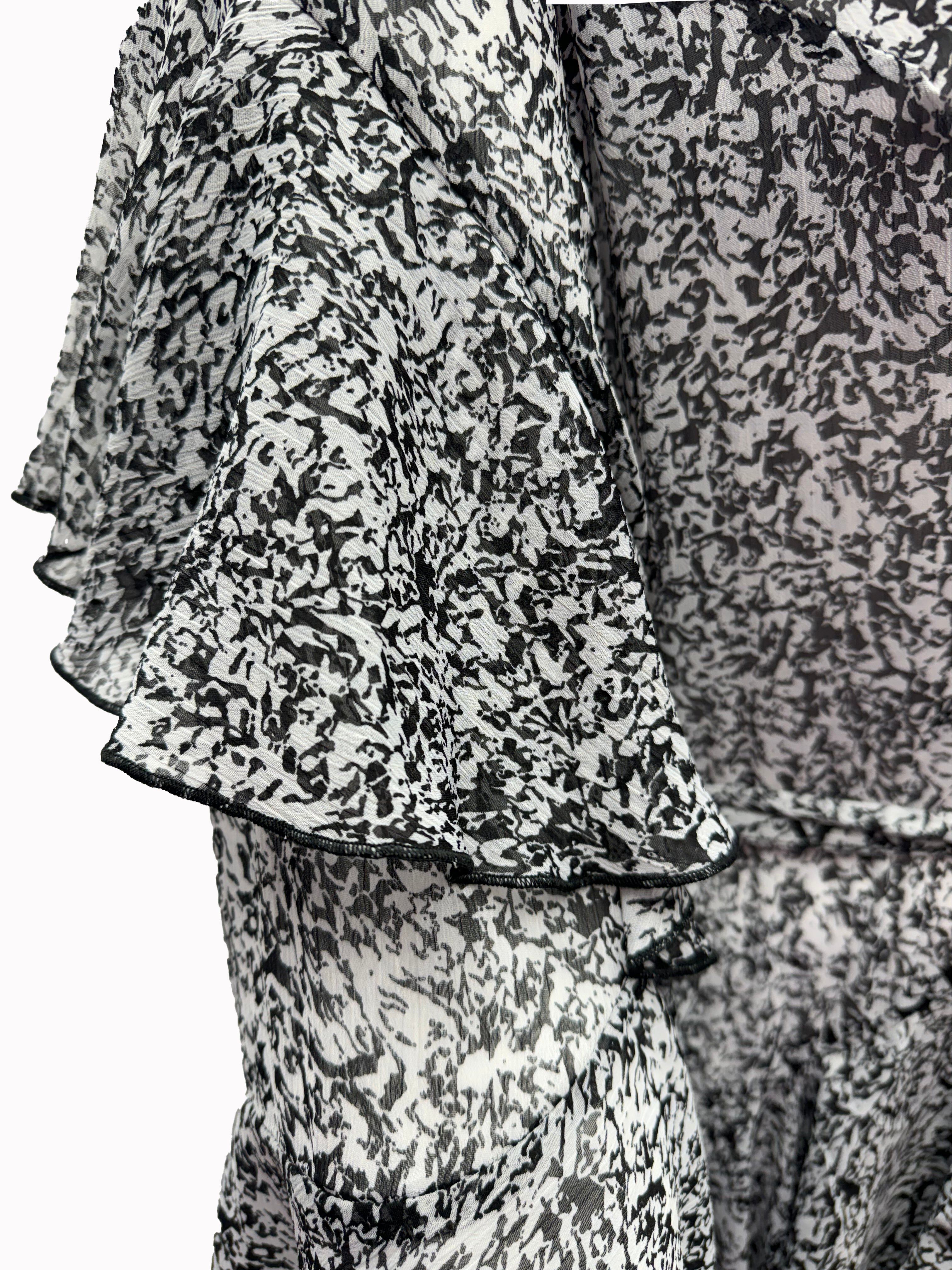 Korinne Deluxe Kaftan Black & White Abstract Print, BlackWhite / Black, alternate image number 4
