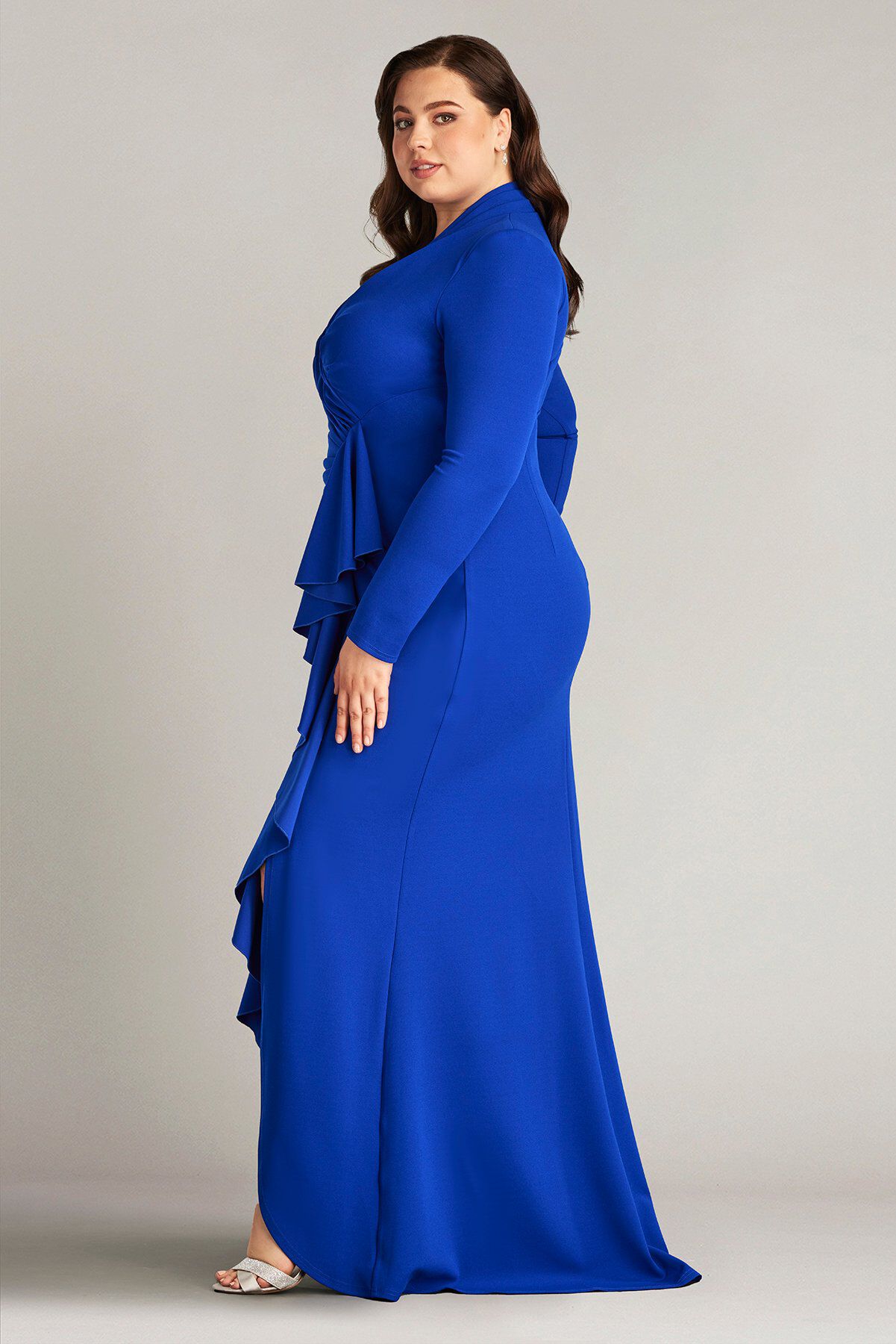 Markum Long-Sleeve Flounce Gown - PLUS SIZE, MYSTIC BLUE / see-description, alternate image number 3