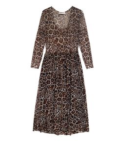 The Graham Mesh Midi Dress in Leopard
