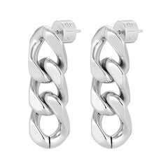 Taraji 3 Link Drop Earrings Silver