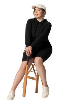 Long Sleeve Pullover Hooded Short Bodycon Sweater Dress