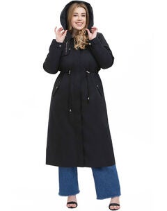Hooded Zip-Out Lined Long Parka Coat