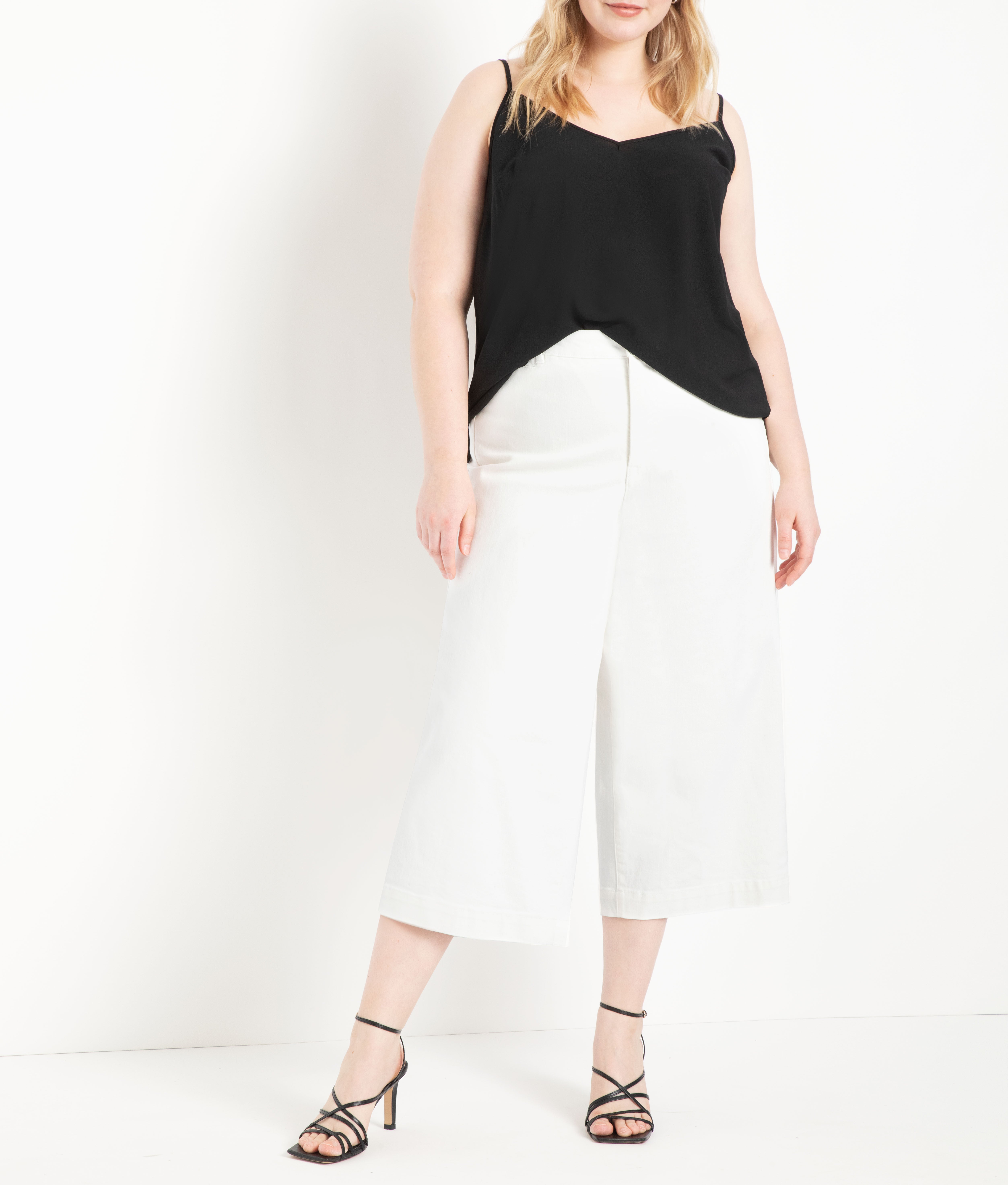 V-Neck Cami, Black / Black, alternate image number 2