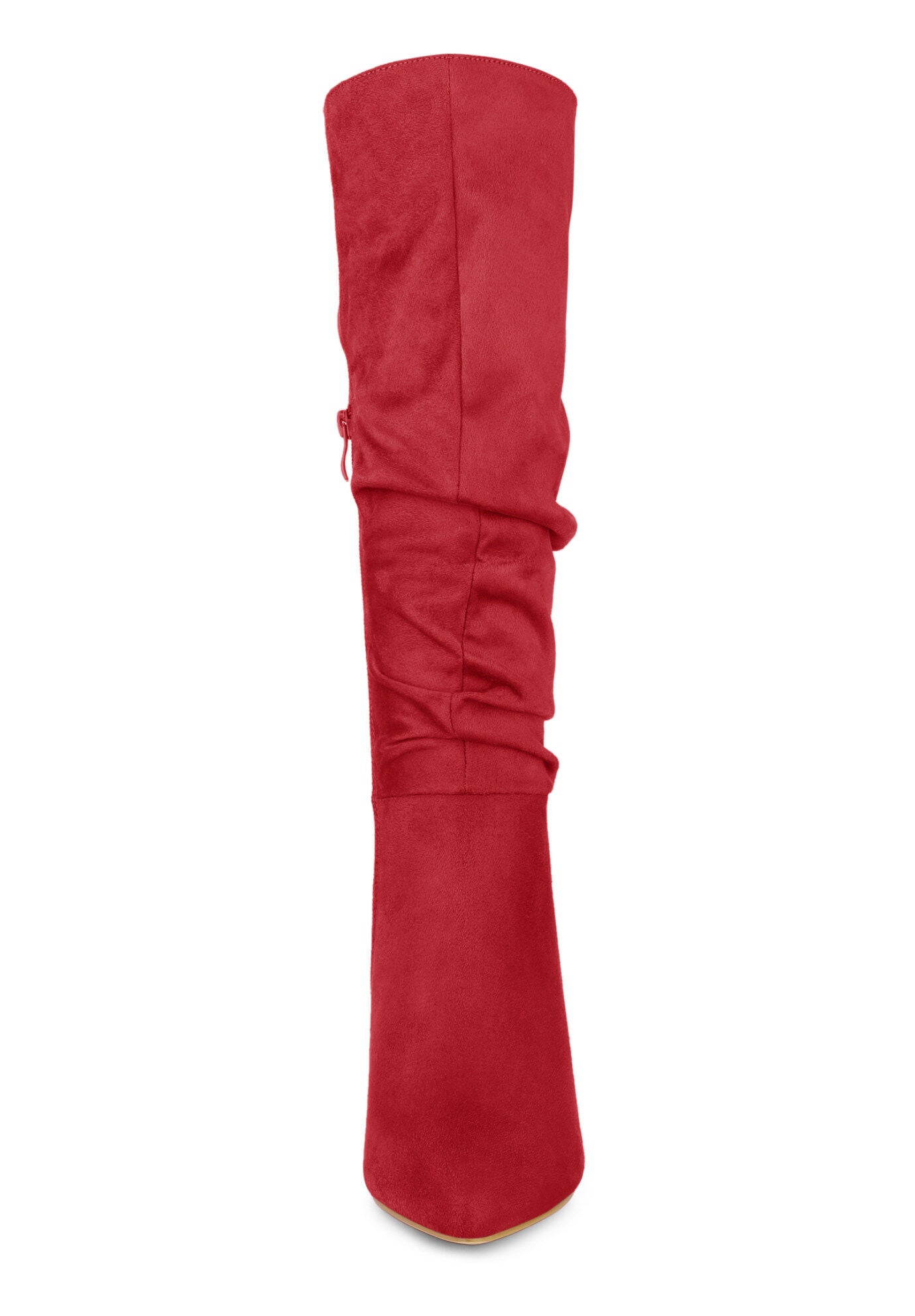 Slouch Pointed Toe Stiletto Heel Knee High Boots, Red / Red, alternate image number 1