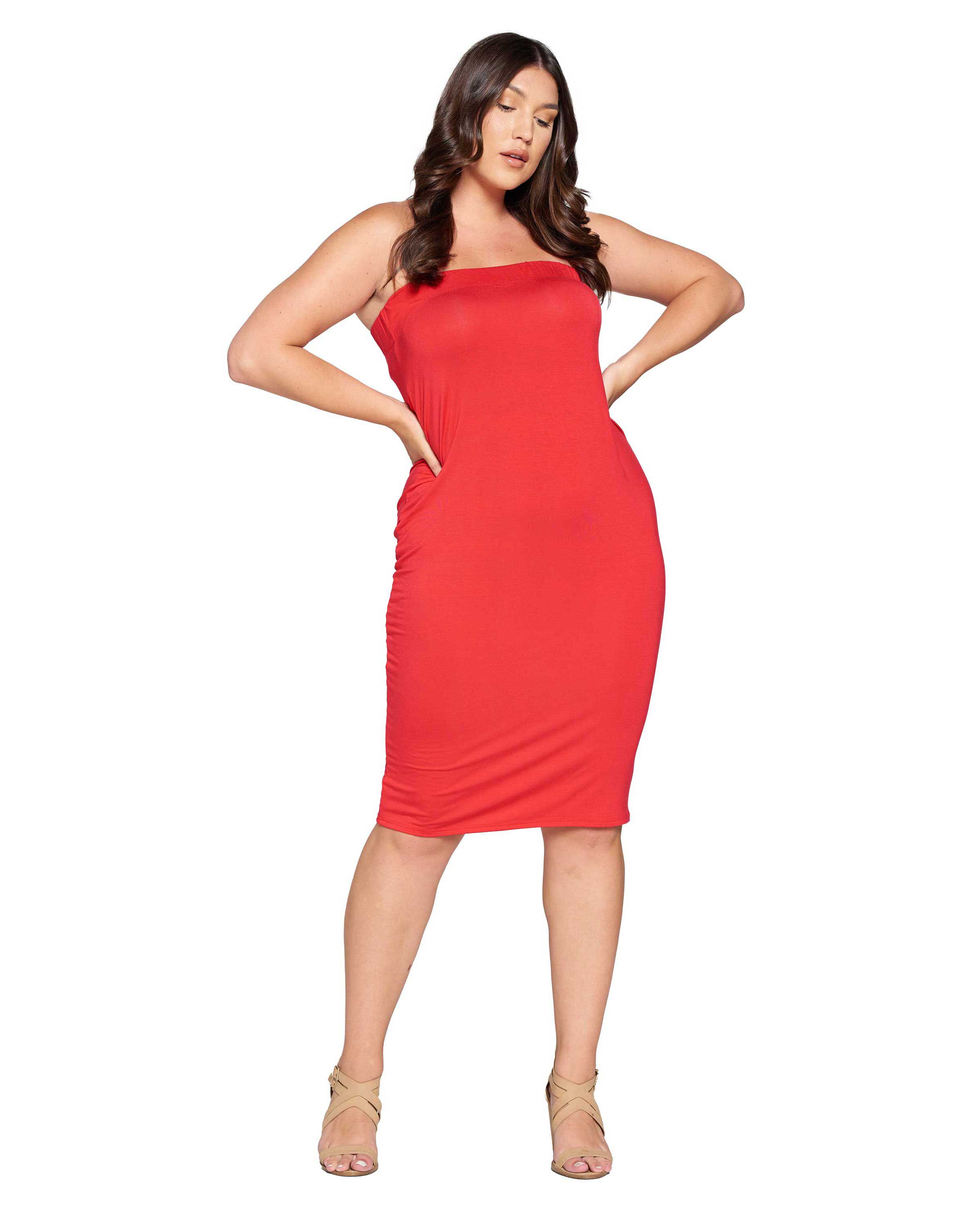 WILLOW TUBE DRESS, Red / Red, hi-res image number 0