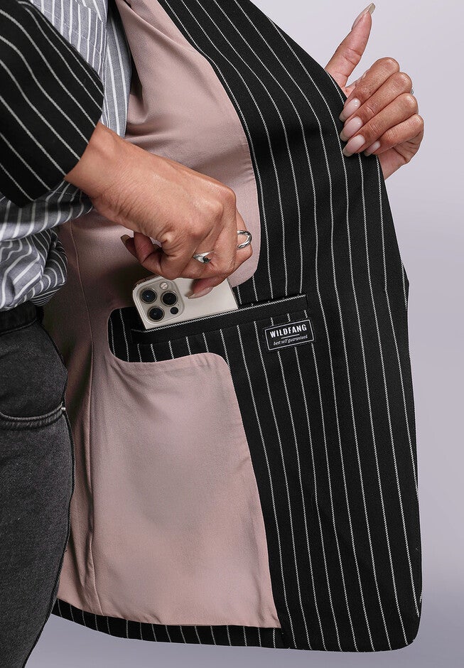 The Empower Pinstripe Tux Blazer, BLACKSTONE / Black, alternate image number 4