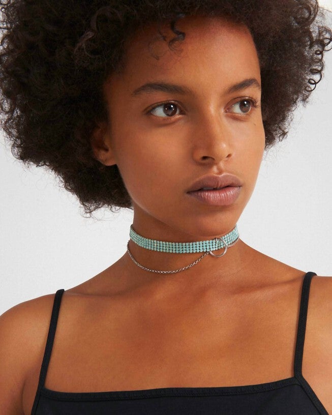 CLARENCE CHOKER IN SILVER, , alternate image number null