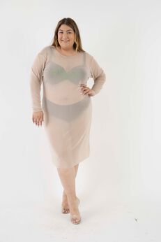 The Ghost Mesh Xray Dress with a Jewel Neckline