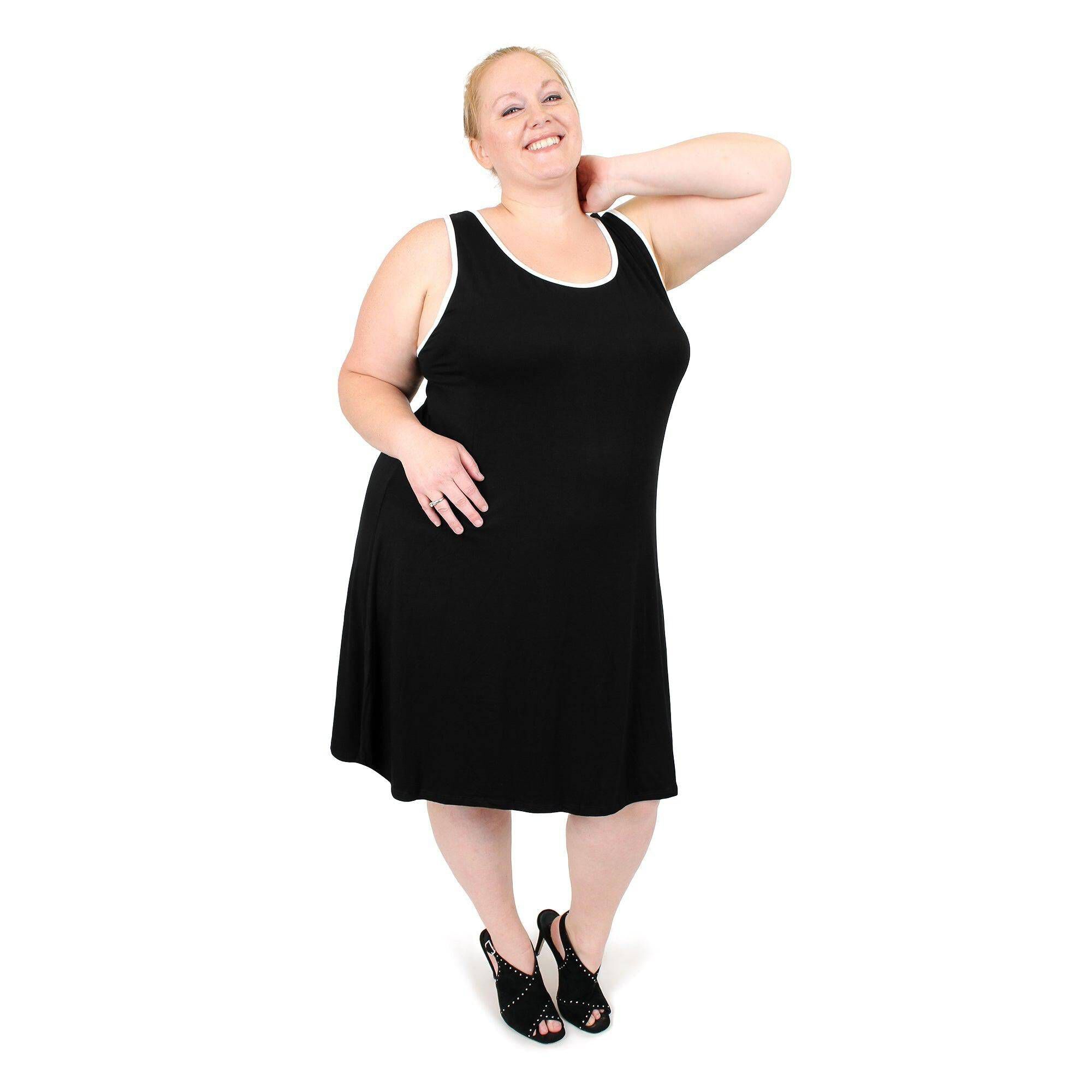 Skylar Trapeze Dress, Black / Black, alternate image number 1