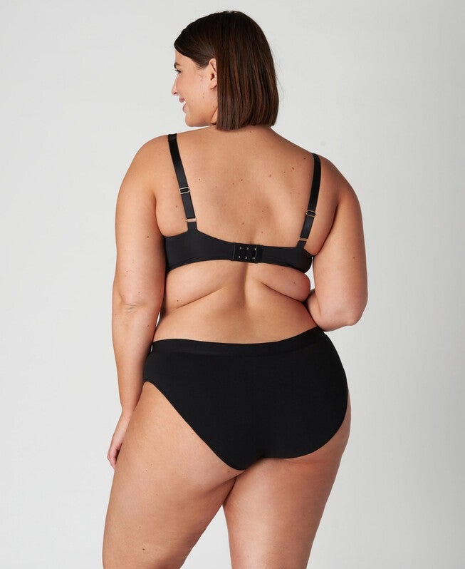 Period-Proof Organic Cotton Bikini - 3 tampon absorption, Black / Black, alternate image number 2