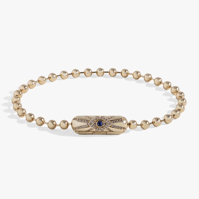 Evil Eye Barrel Closure Bracelet, Gold / Gold, alternate image number 1