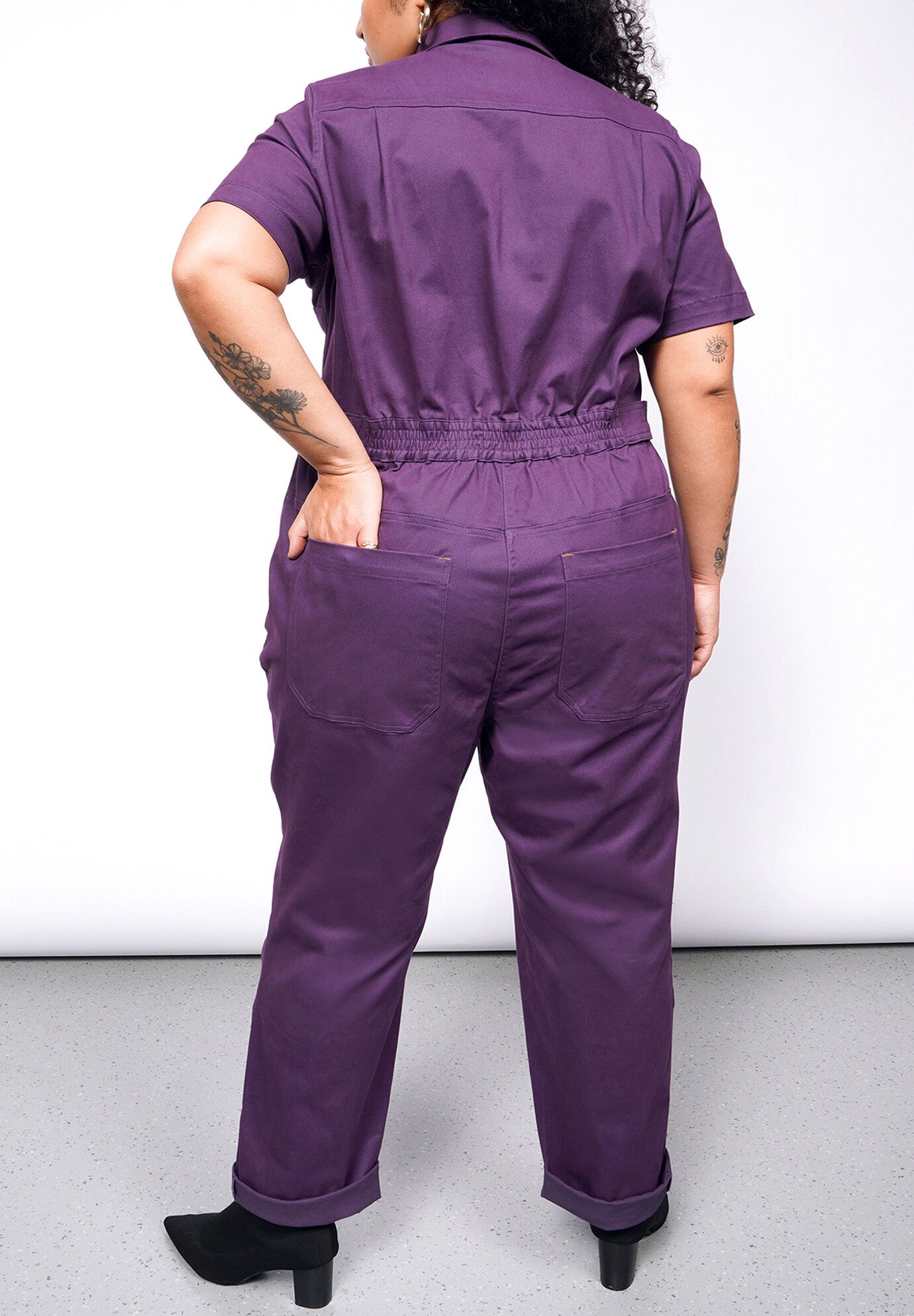 The Essential High Waisted Coverall, PLUM / Purple, alternate image number 2