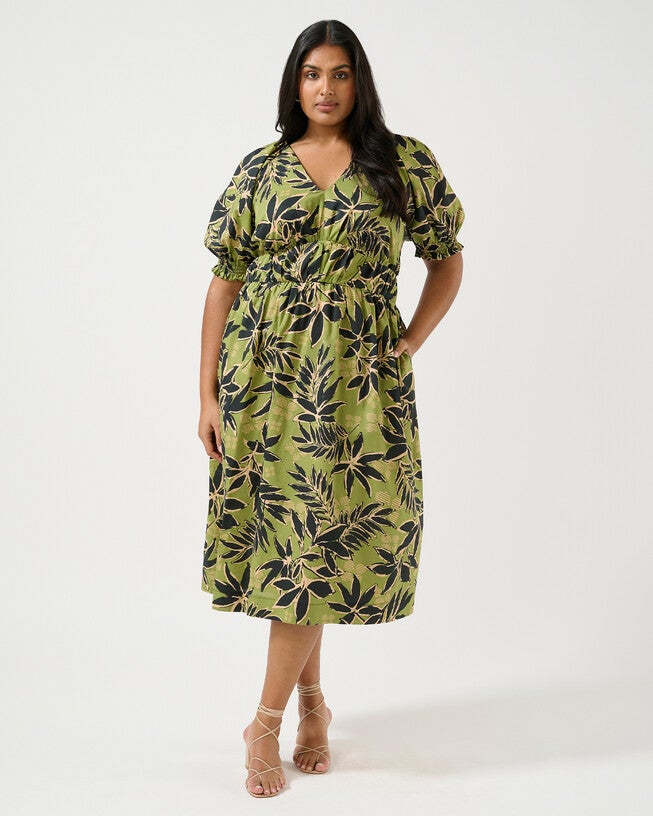 WILDLEAF DRESS, Print / Light Green, alternate image number 1
