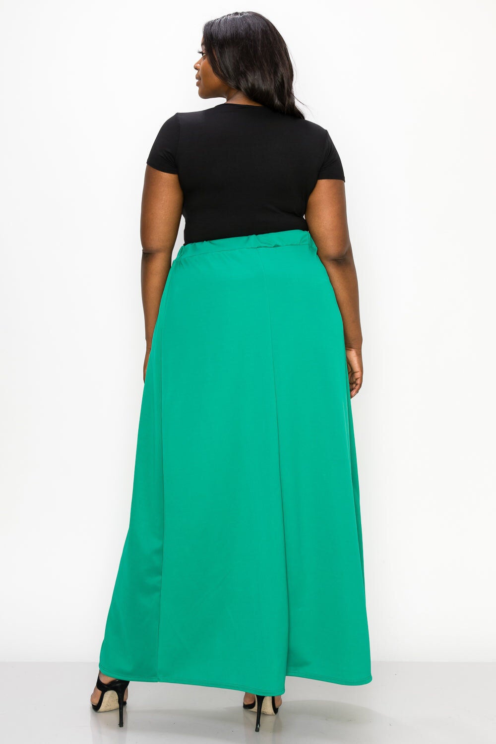 KELSEY WRAP MAXI SKIRT, Emerald / Forest Green, alternate image number 1
