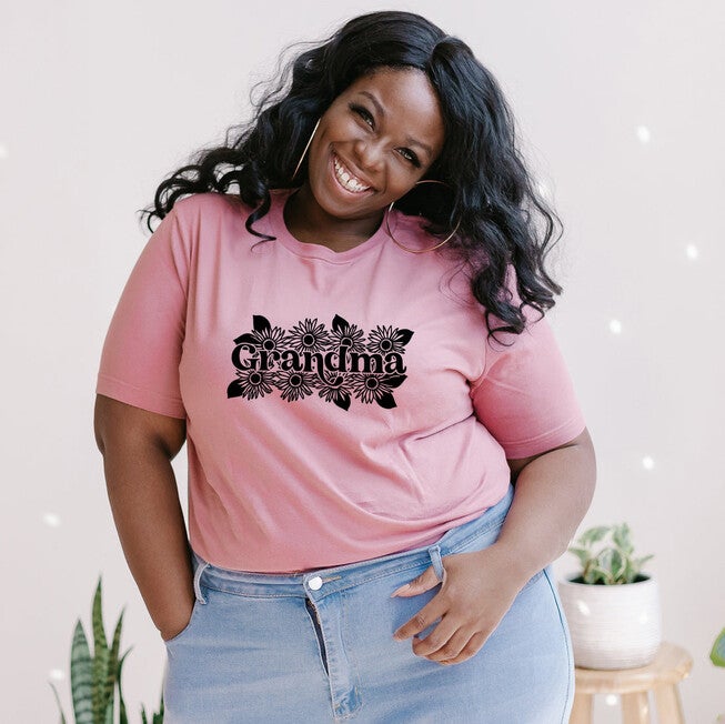 Grandma Sunflowers Short Sleeve Graphic Tee, Mauve / Mauve, hi-res image number null