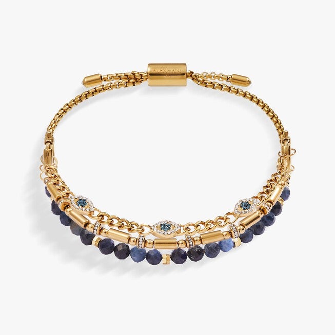Evil Eye Stranded Bracelet Set, Gold / Gold, hi-res image number 0