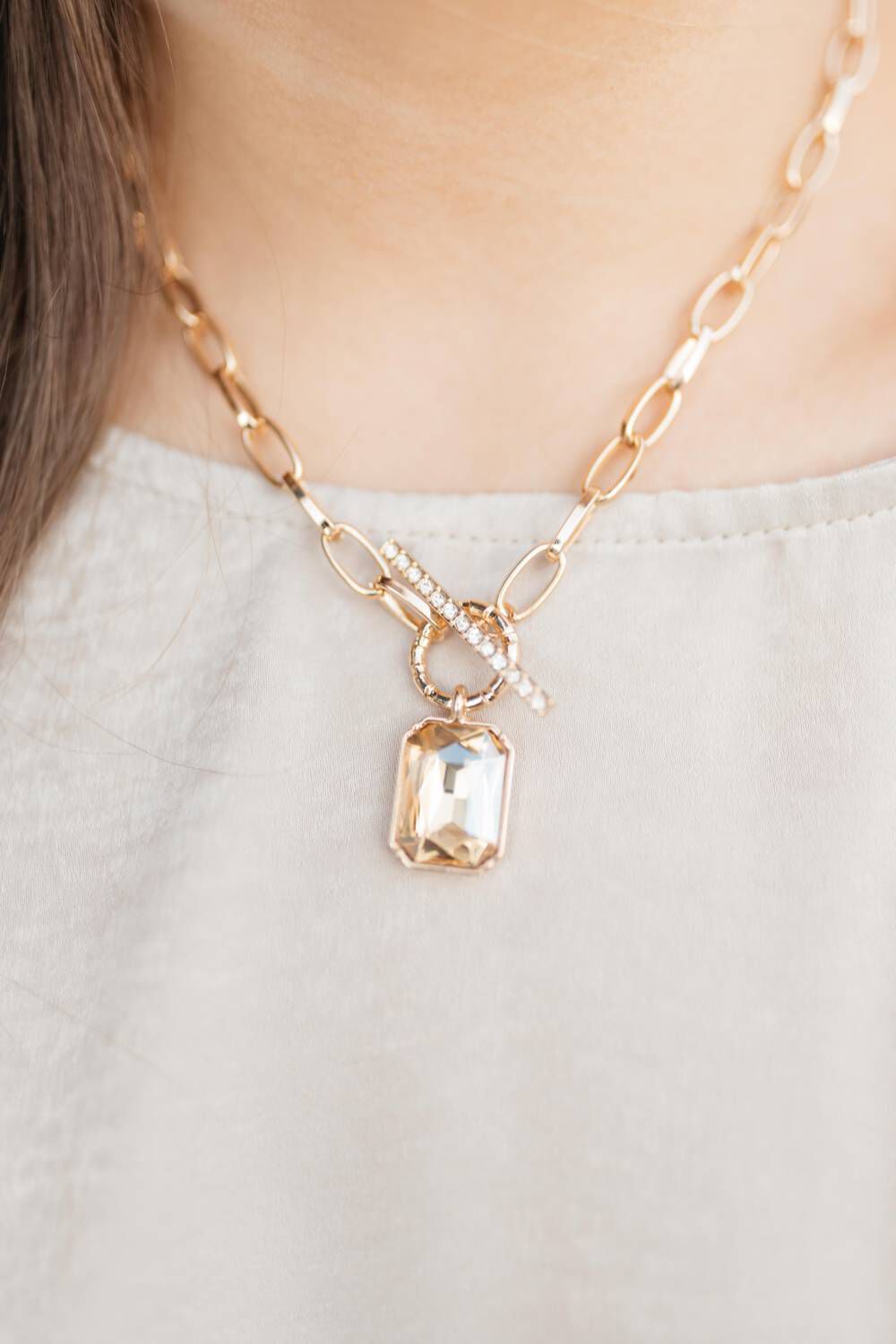 THE JEWEL PENDANT NECKLACE IN GOLD, Gold / Gold, hi-res image number 0