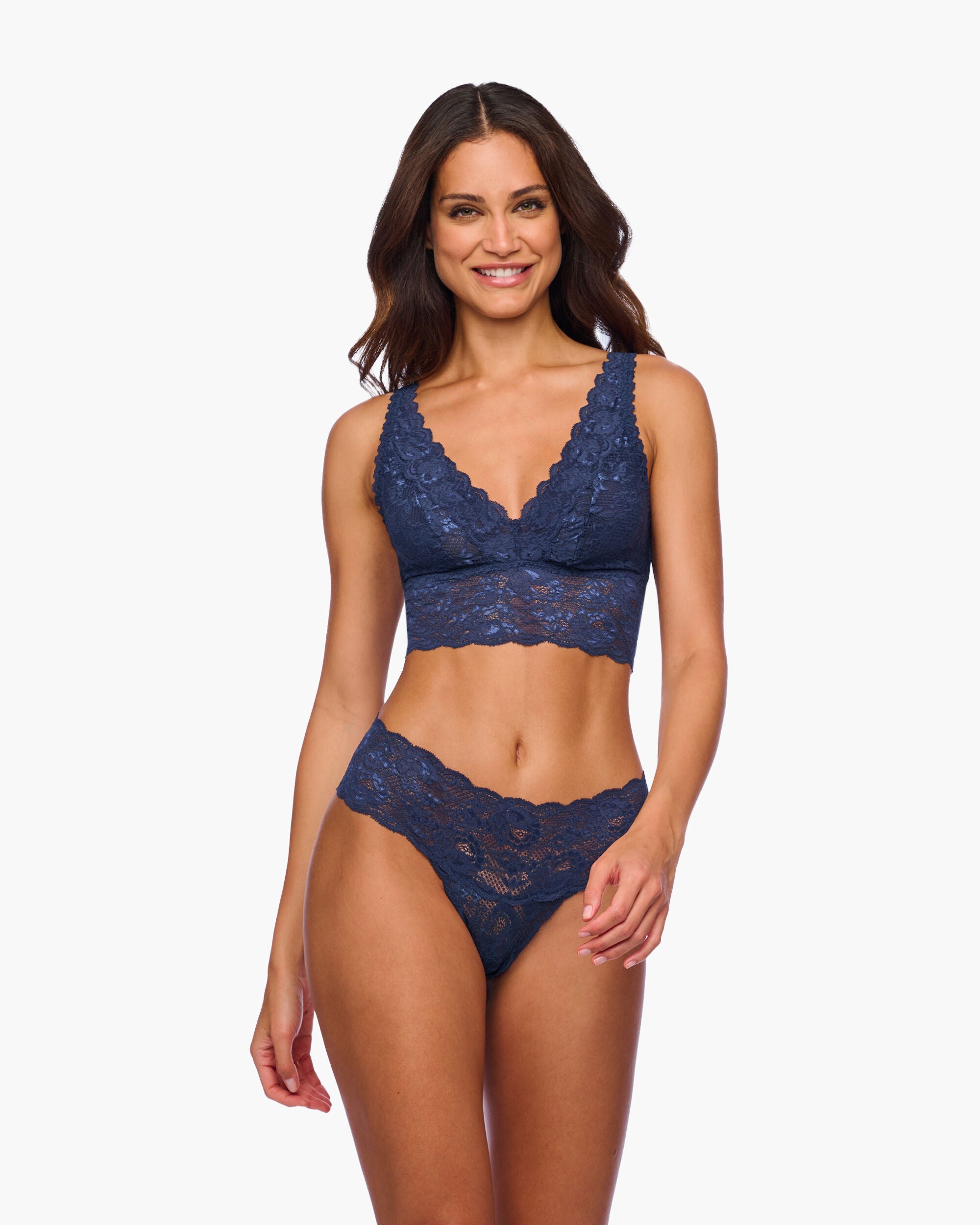 Nsn Plungie Longline Bralette, Navy Blue / Navy, hi-res image number 0