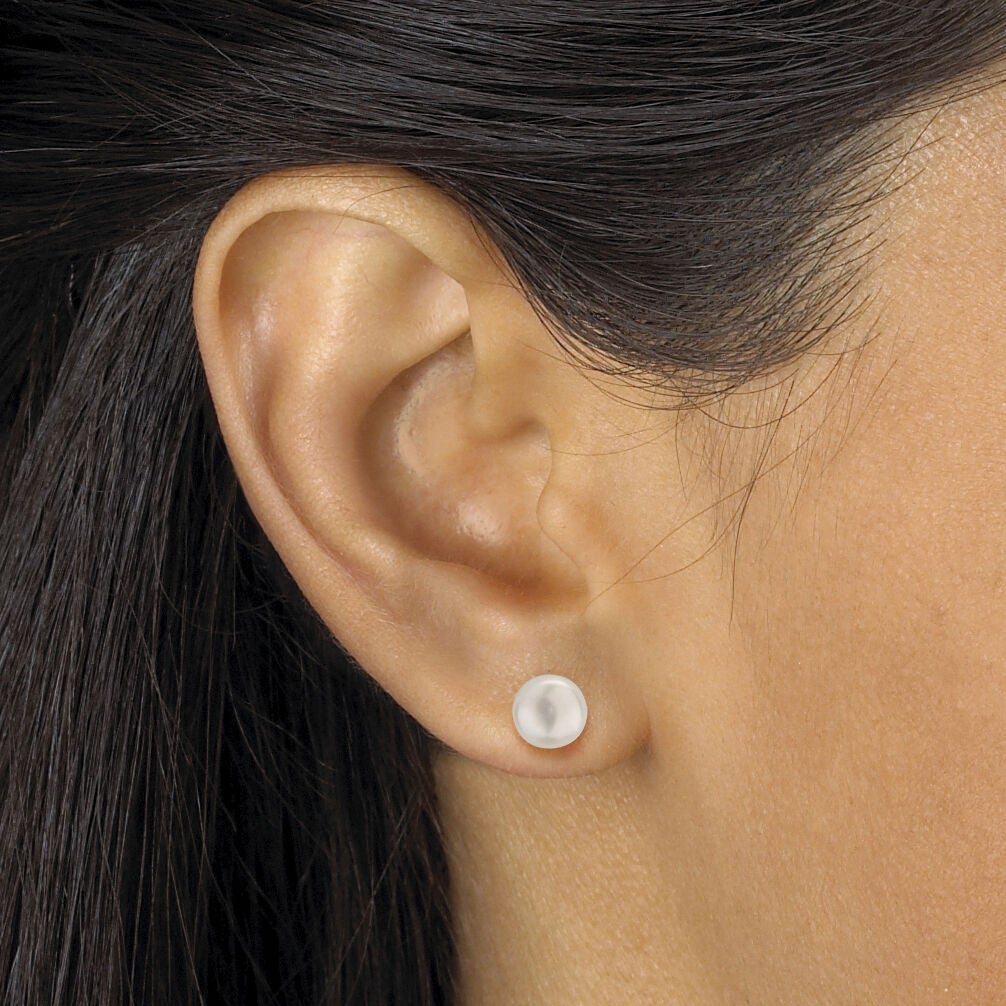 Genuine Cultured Freshwater Pearl 3-Piece Set 14k Gold-plated Sterling Silver, White / White, alternate image number 2