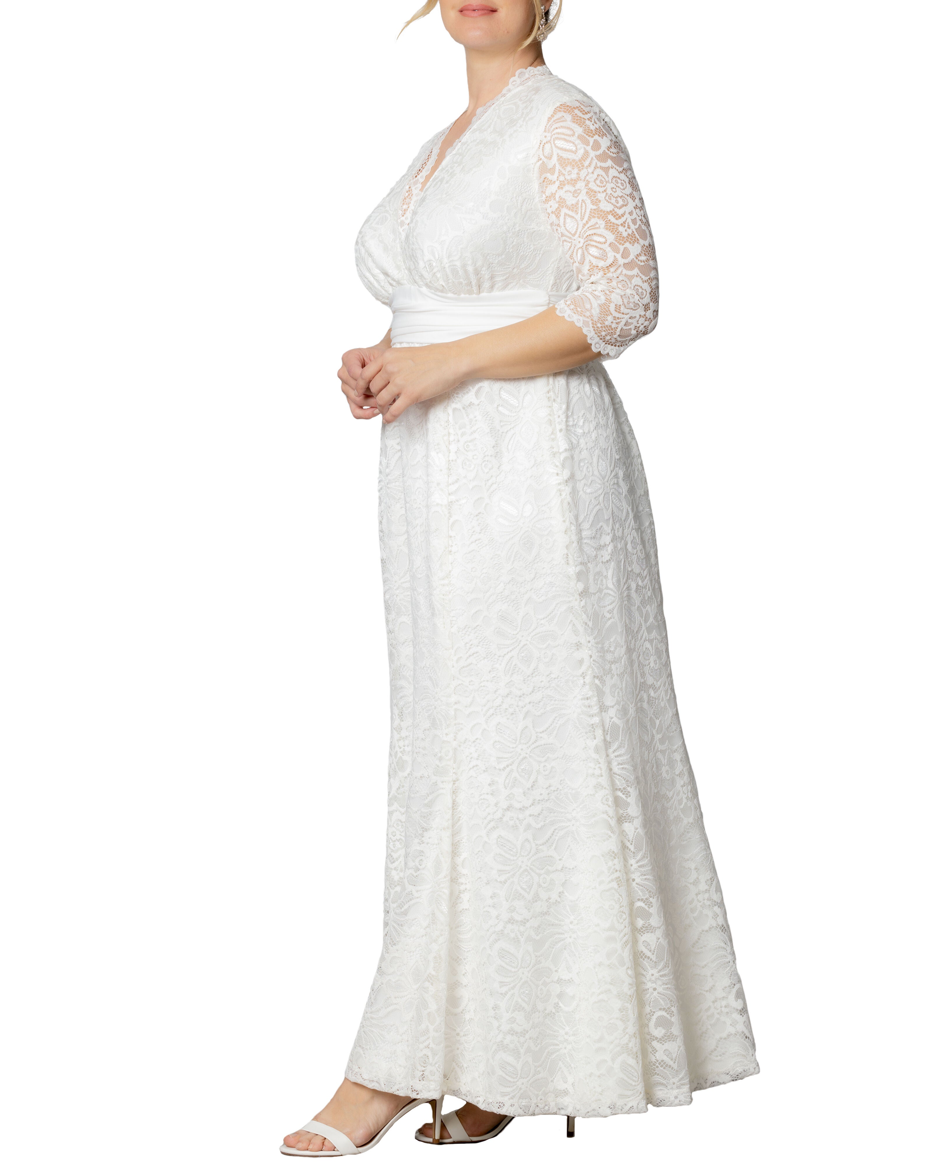 Amour Lace Wedding Gown, IVORY / White, alternate image number 3
