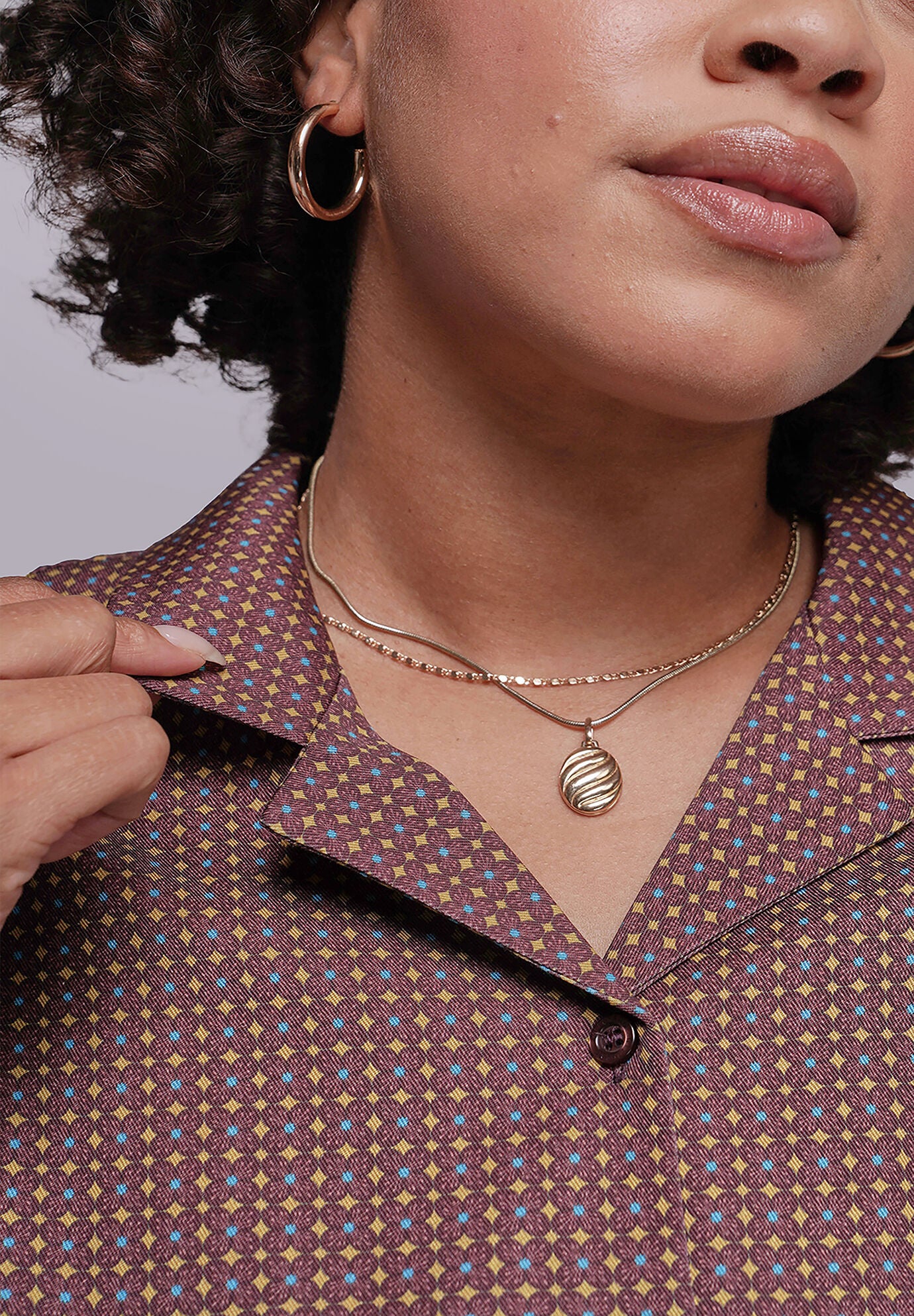 The Everyday Camp Button Up, MOSAIC DIJON / Brown, alternate image number 3