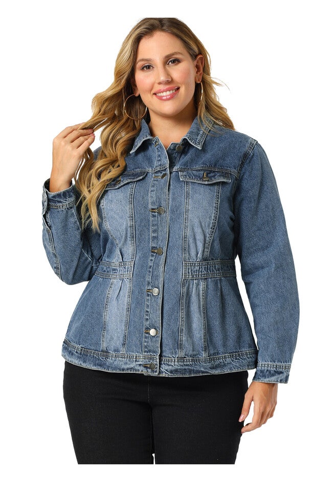 CLASSIC WASHED FRONT JEAN DENIM JACKET, Blue / Light Blue, alternate image number null