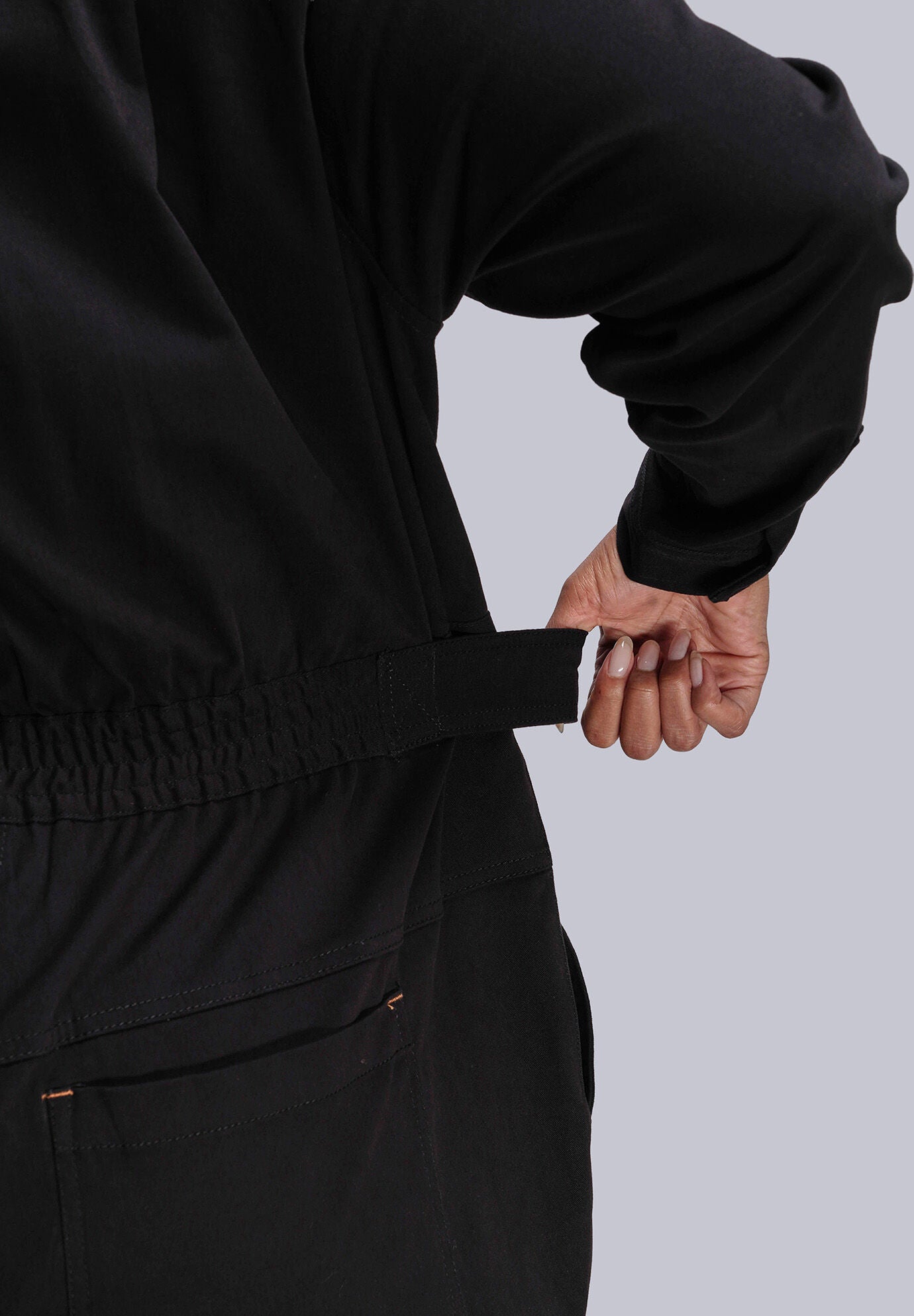The Essential Long Sleeve High Waisted Coverall, BLACK / Black, alternate image number 4