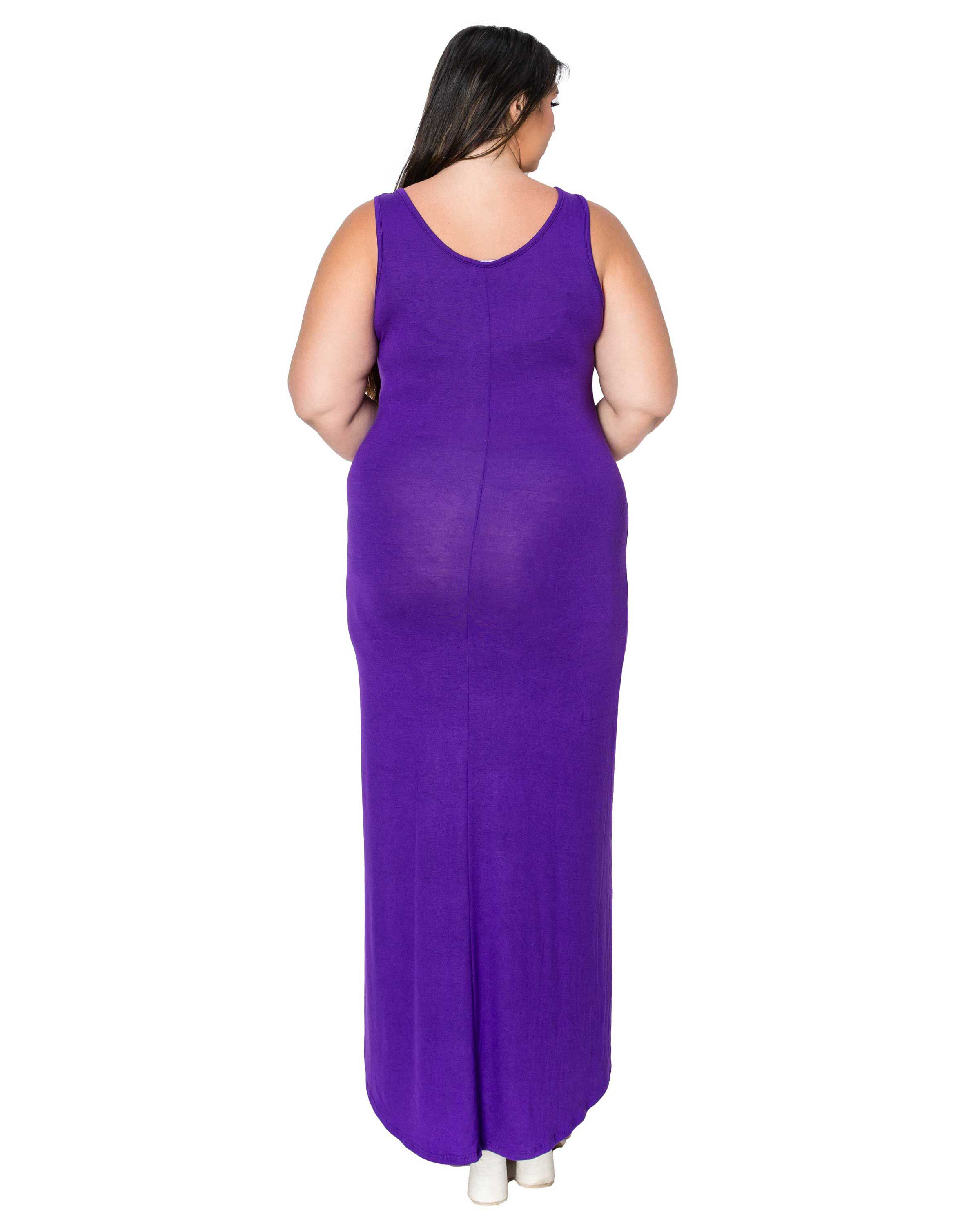 CAMO SIGNATURE SLEEVELESS MAXI DRESS, Purple / Purple, alternate image number 2