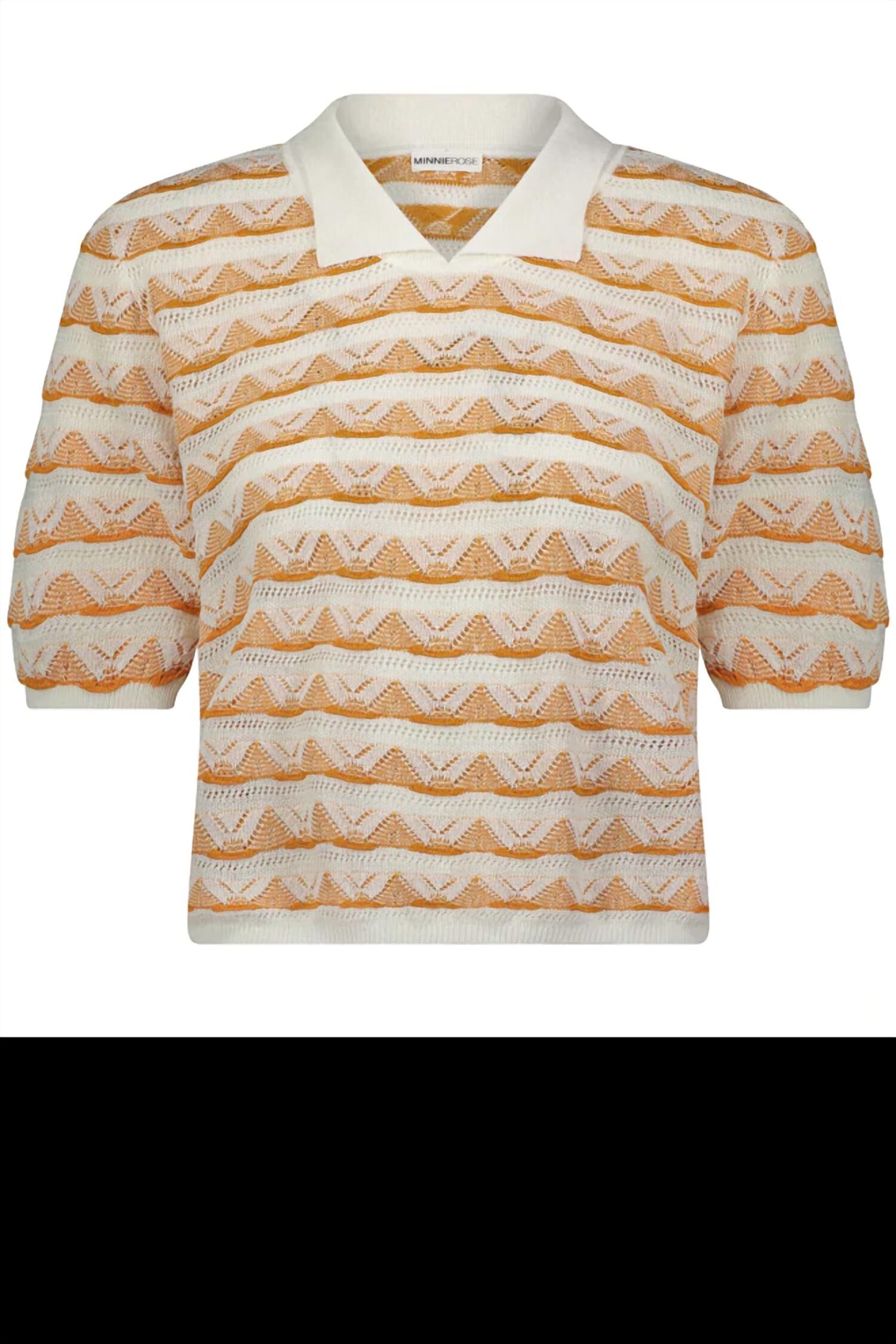 ECO TULLE BLEND POINTELLE POLO IN MERIGOLD, Merigold / Gold, alternate image number 1