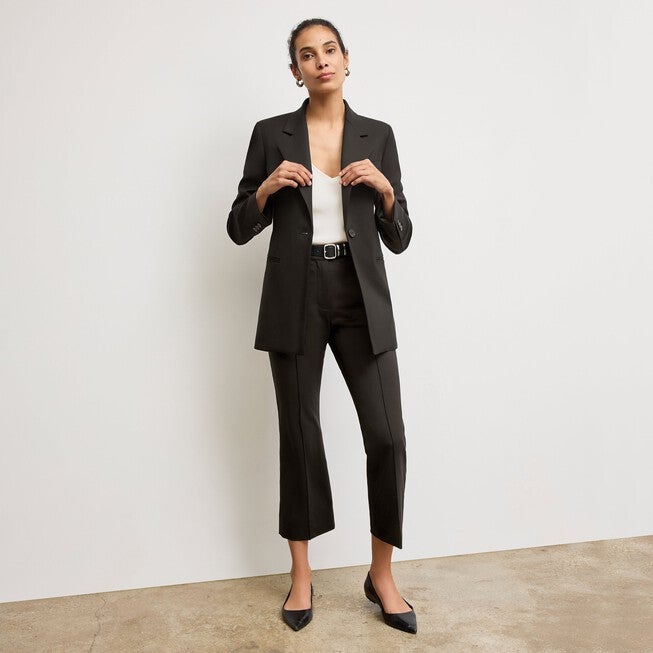 Rossi Executive Blazer - Washable Wool Twill, Black / Black, alternate image number 2