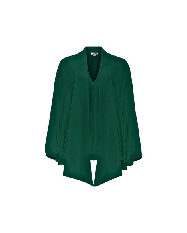 Emlyn Raw Silk Top, Emerald / Hunter Green, hi-res image number 0