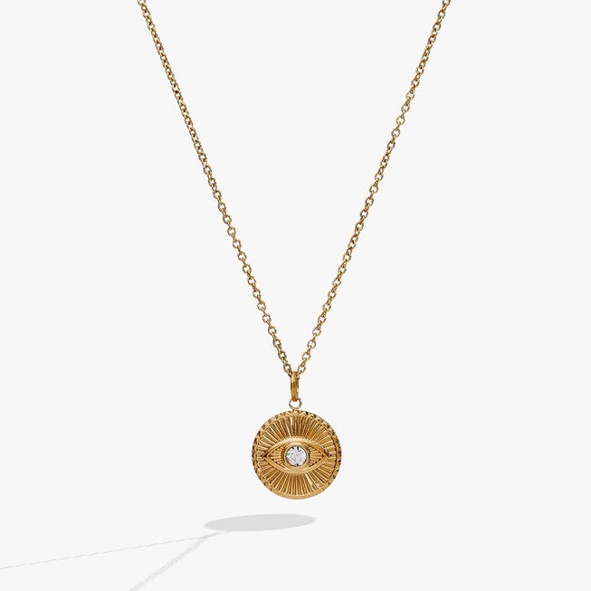 Evil Eye Crystal Pendant Necklace, Gold / Gold, alternate image number 1