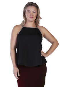 Ara Womens Plus Size Gold Trim Tank Top