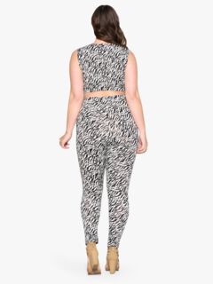 ZEBRA YOGA LEGGINGS, White Zebra / White, alternate image number 2